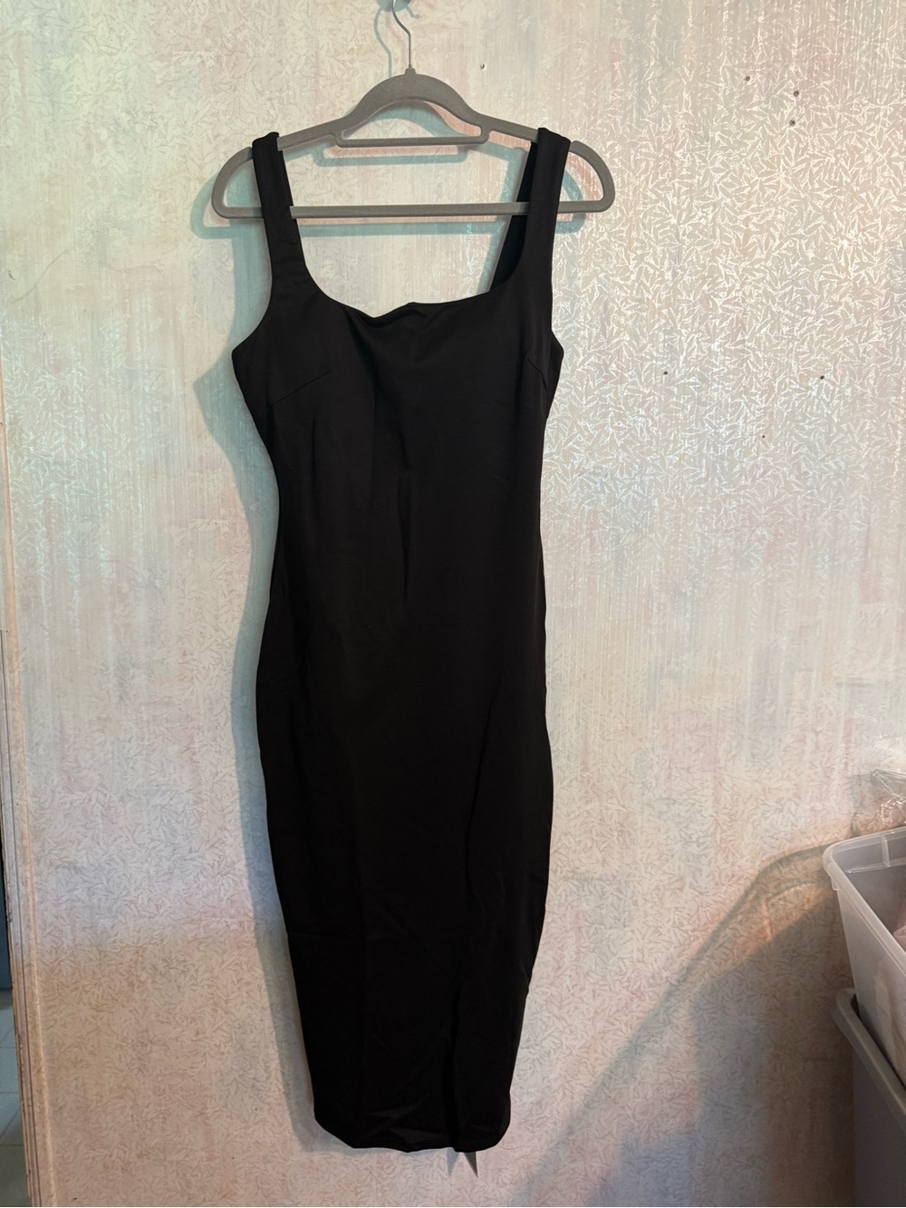 HALARA‎ Black Midi Tank Bodycon Dress, Removeable Cups, Formal, Elegant, Sz XS